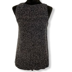 LOFT Black and White Sleeveless Sweater